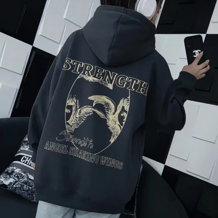 秋冬季帽衫卫衣男女同款宽松休闲时尚百搭连帽衫男加绒加厚帽衫男