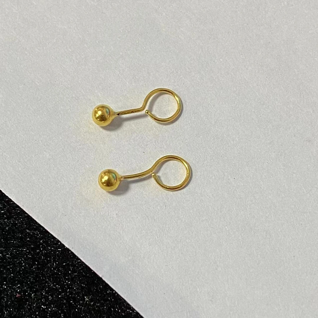 足金999光面耳钉配红玛 瑙手串@@AE101