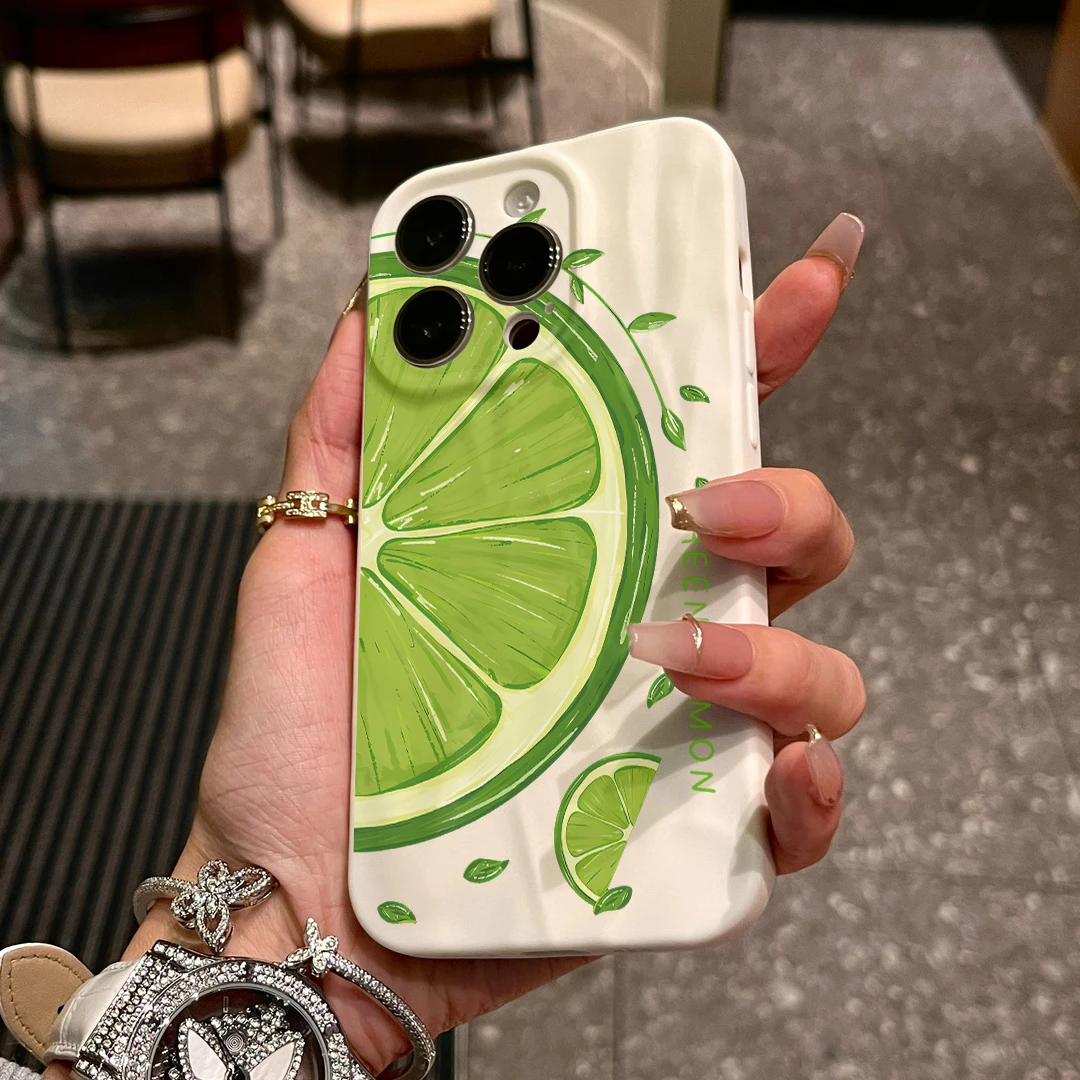夏日青柠适用苹果15/14手机壳iPhone14promax软胶13pro12/11/xr/7