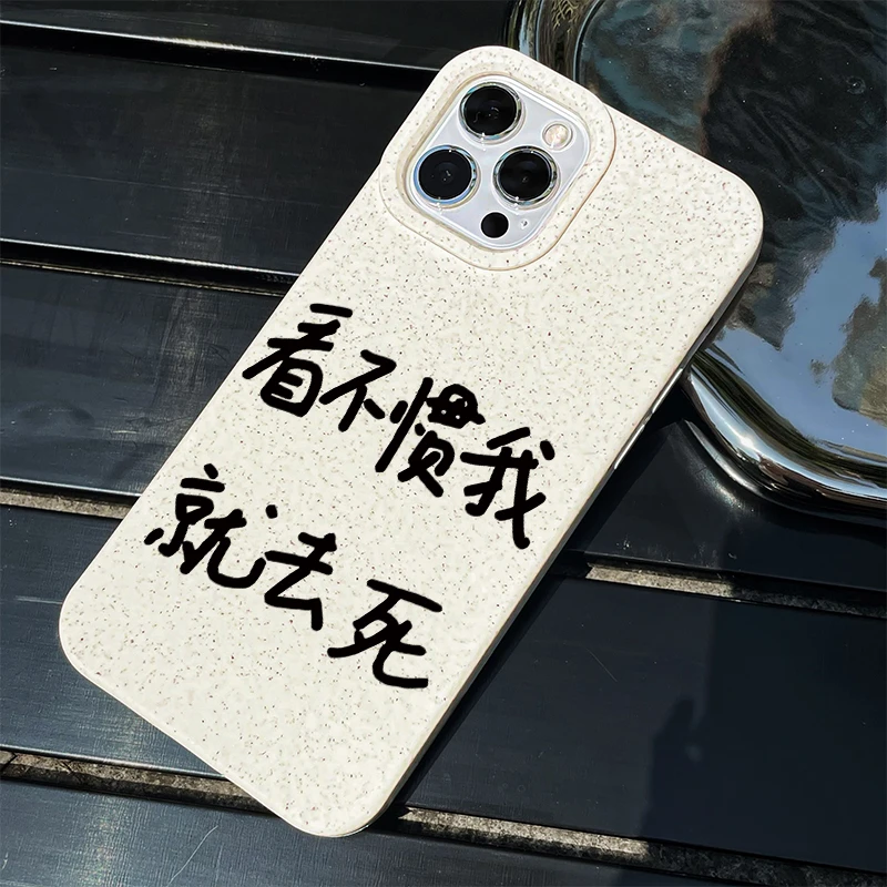 创意文字iPhone15/14Promax手机壳14/13Pro小麦款12/7plus防摔8软