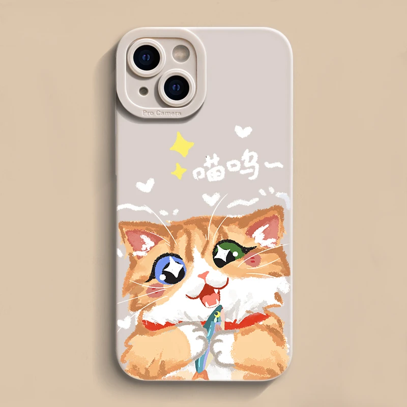 可爱猫咪适用iPhone15苹果12/13新款14promax手机壳11xs软壳8p7/6