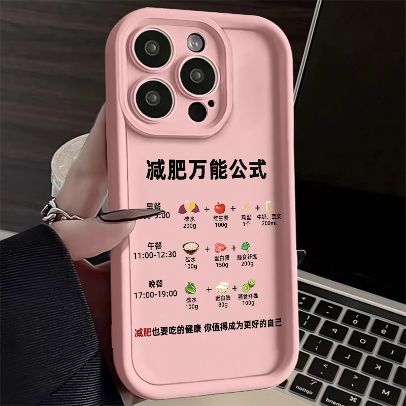 减肥万能公式iphone15pro/13苹果14手机壳华为荣耀oppo小米vivo软