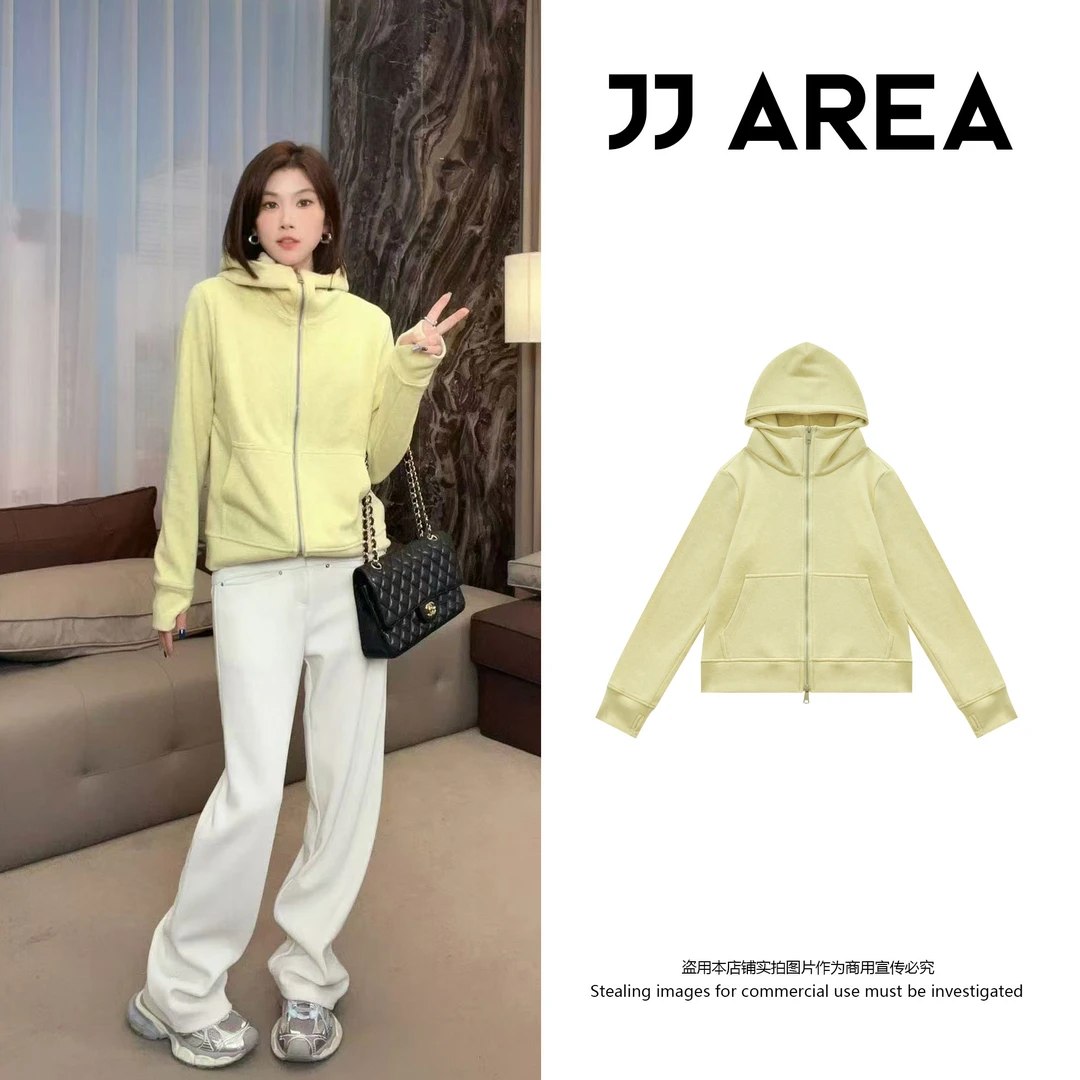 【JJ AREA】&娇娇“全能型外套”秋冬加绒加厚双拉链连帽显瘦外套