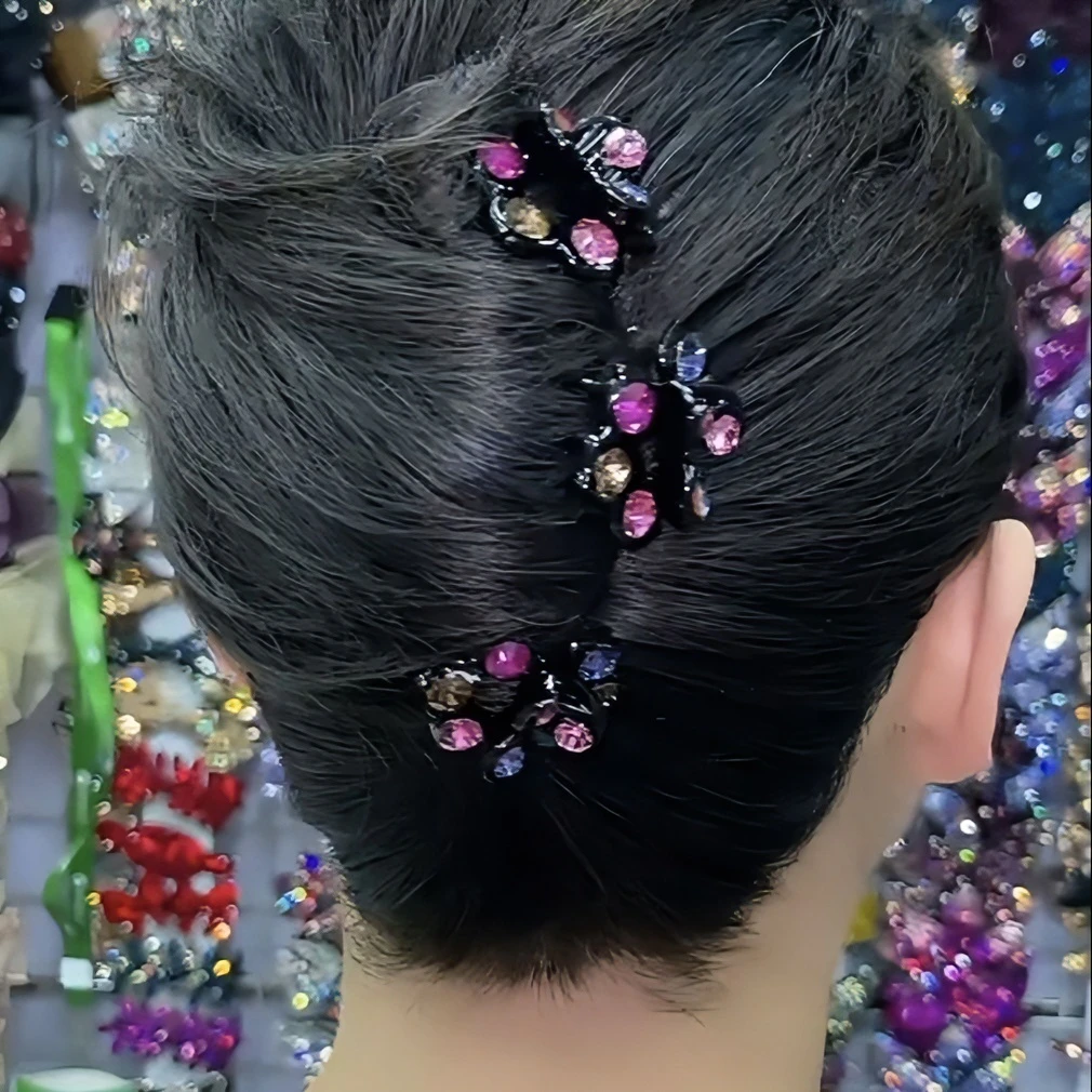 新款高颜值水钻小抓夹小号发卡发量少小发夹子后脑勺盘发头饰女
