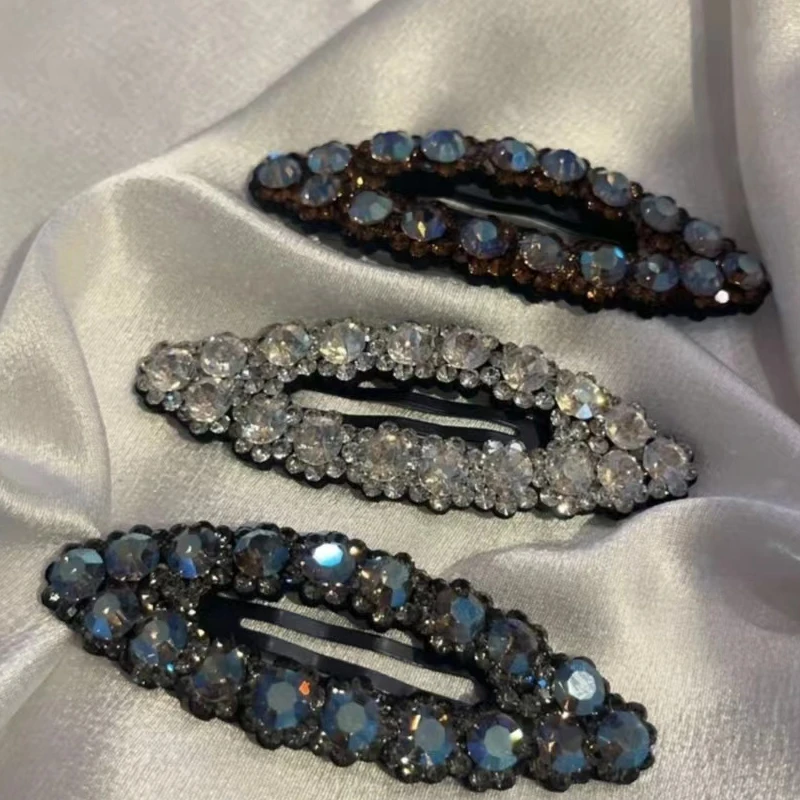 水钻BB夹韩版水滴刘海夹边夹满钻发夹夹碎头发夹子发饰侧夹一字夹