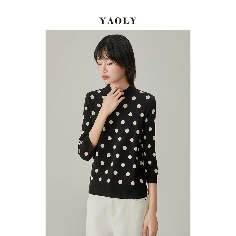 姚领yaoly女装专柜新款长袖套头针织870013091