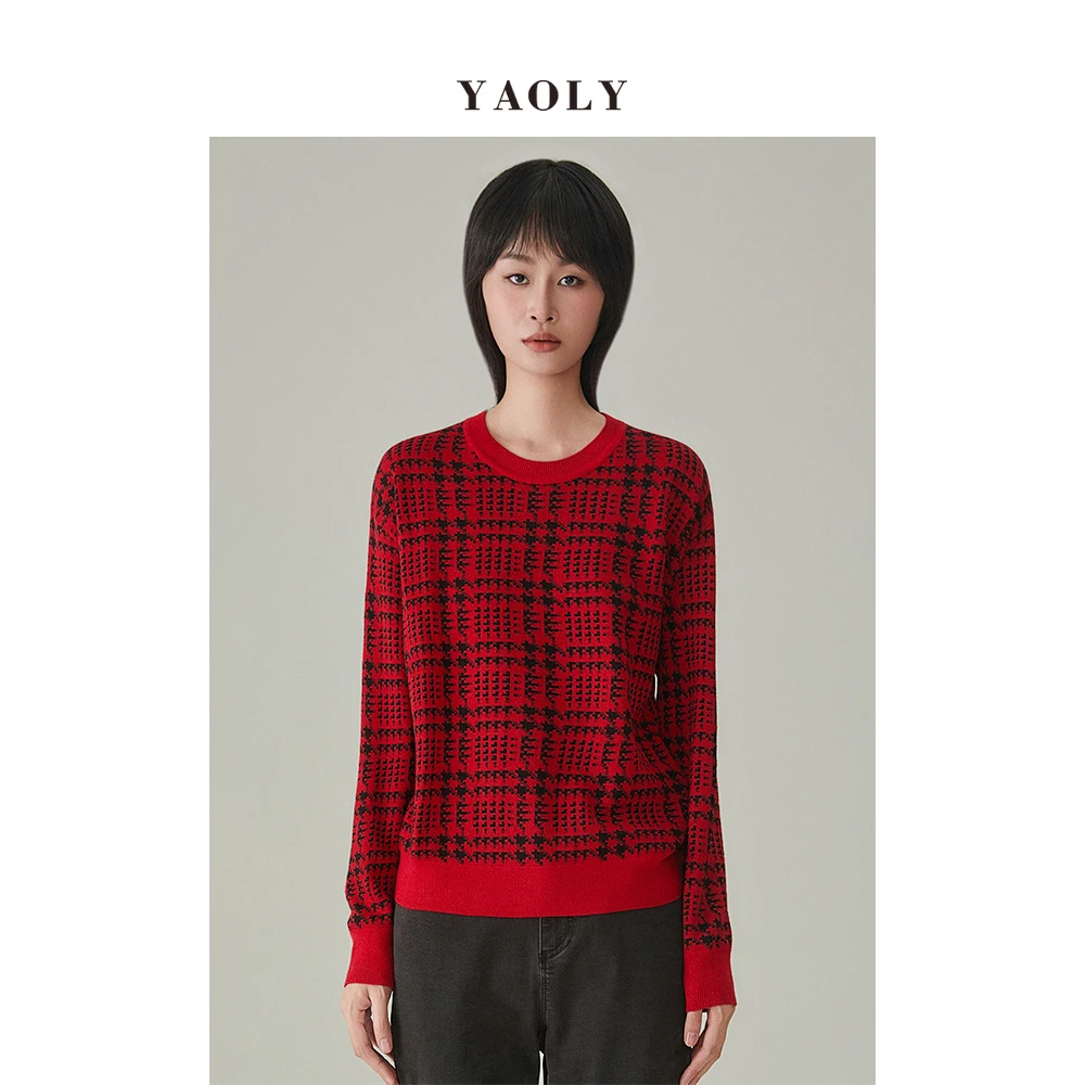 姚领yaoly女装专柜新款套头针织870F41452