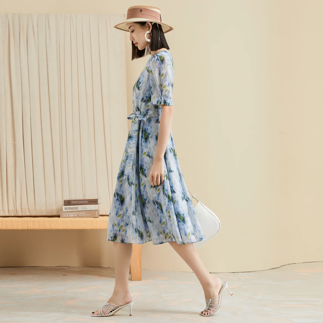 姚领YAOLY夏花色连衣裙854K20472