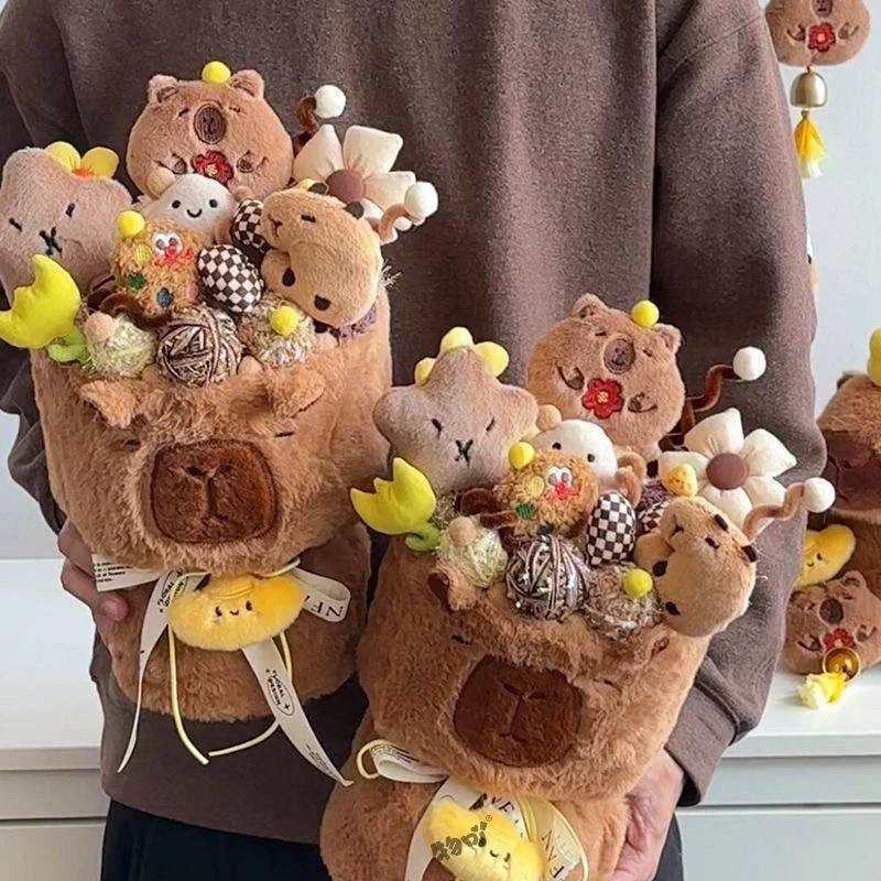 爆款卡皮巴拉玩偶花束生日礼物女生送给闺蜜公仔卡通毛绒情人节