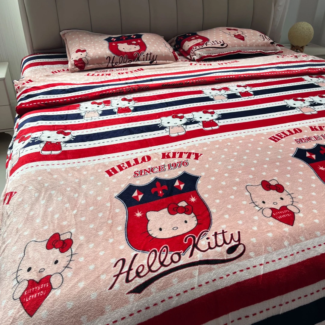 C003秋冬季牛奶绒被套加厚保暖珊瑚绒轻奢冬季床品卡通复古