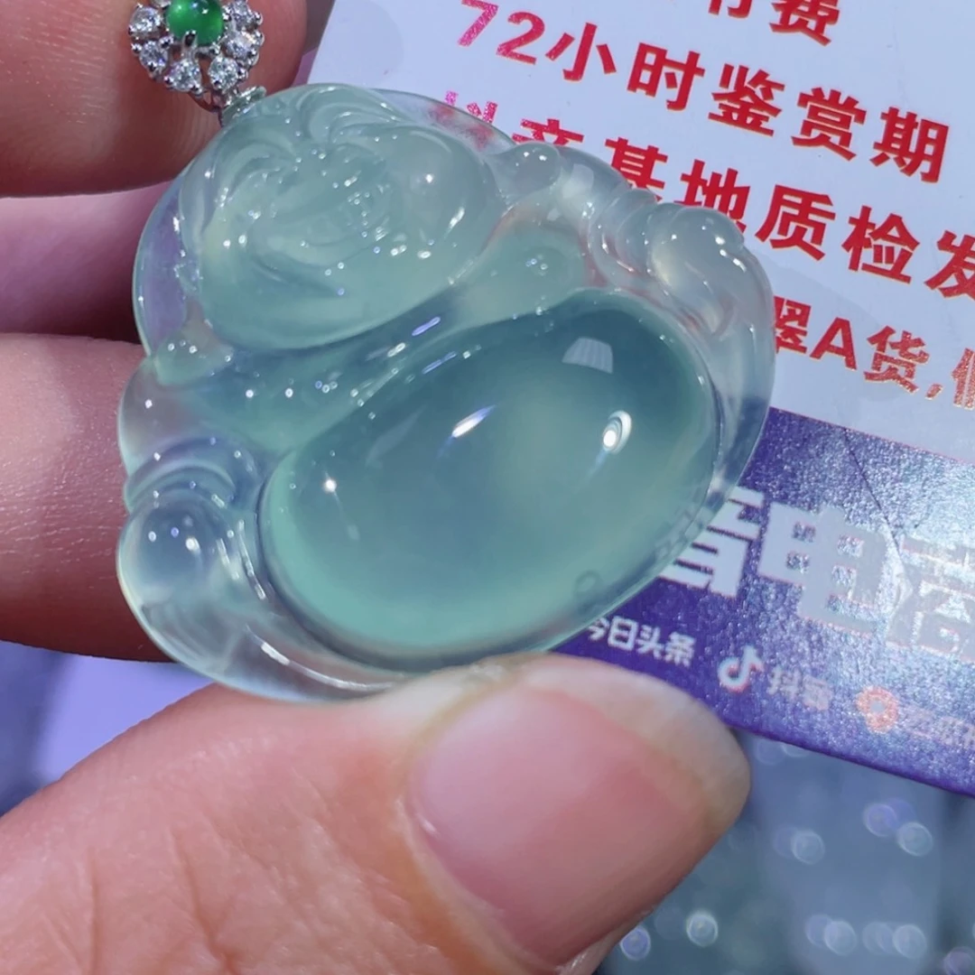 翡翠颈饰18K金镶嵌风**者佛公