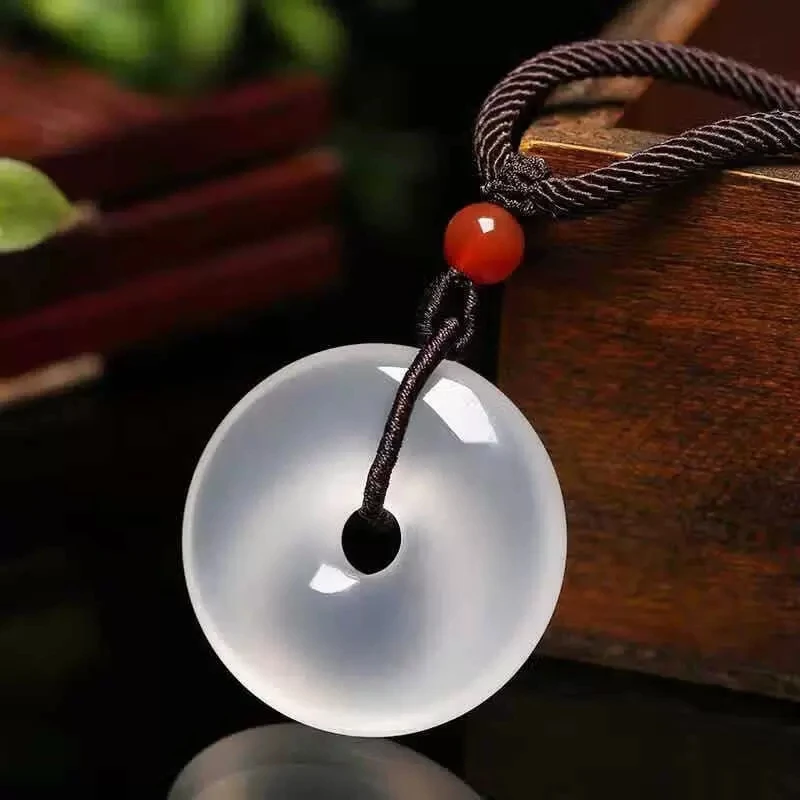 冰种白玉髓平安扣吊坠男女礼物饰品小挂件多样性发货只发一件吊坠