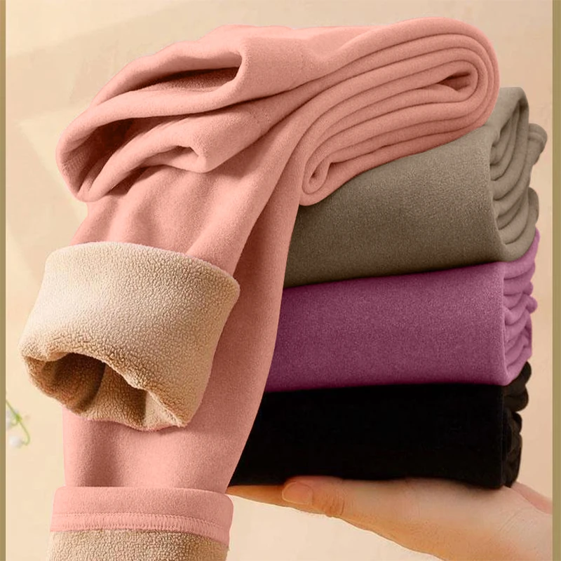 羊羔绒打底裤女外穿高腰秋冬季秋裤加绒加厚螺纹特厚一体保暖毛裤