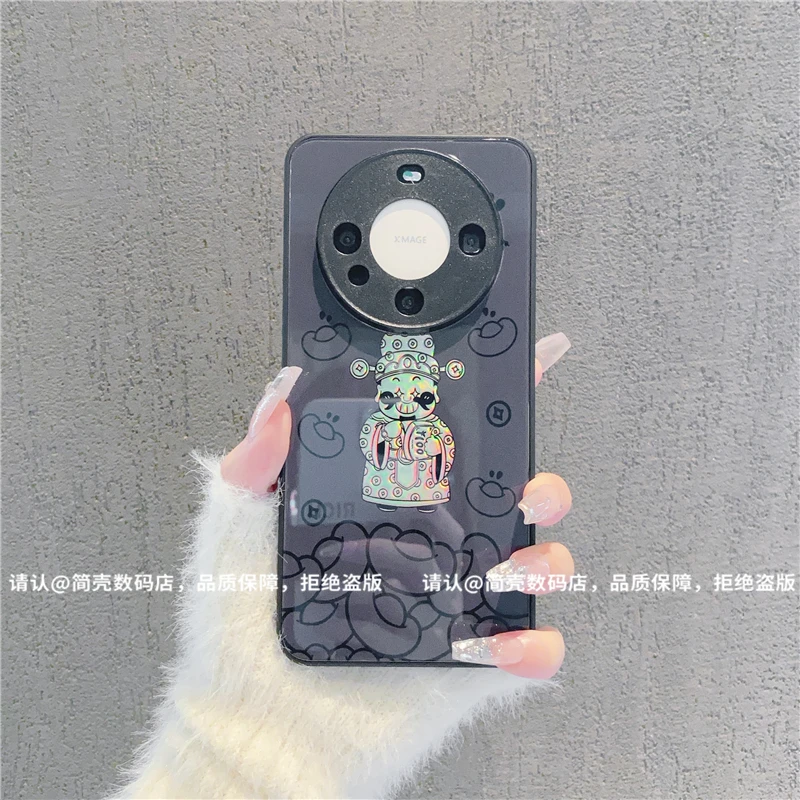 （华为Mate系列）肤感烫金玻璃壳适用华为Mate60/50/40/30Pro手机壳