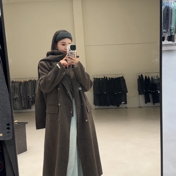 女装西装气质外套羊毛中长款大衣