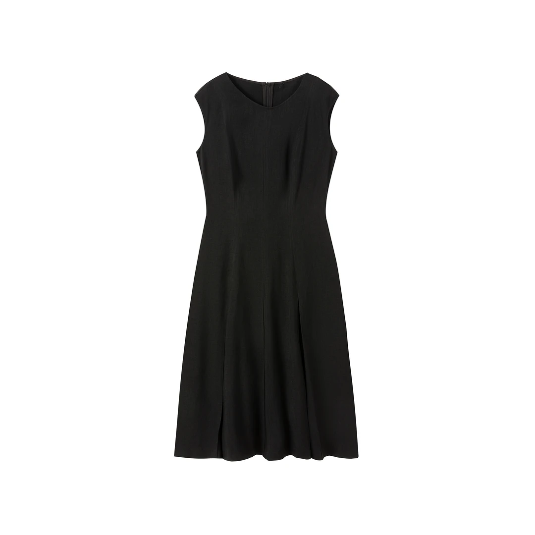 TinaK10O%醋酸女装连衣裙无袖气质女士黑色 LY099