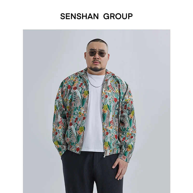 森山组大码男装满花提花棉服加厚冬装夹克潮牌外套棉衣男宽松休闲