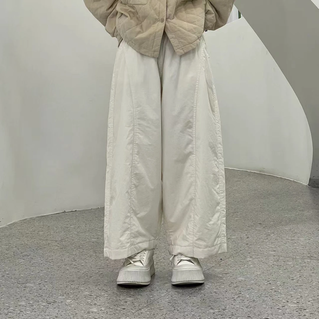 夏季新款时尚文艺百搭夹棉宽松阔腿裤4601