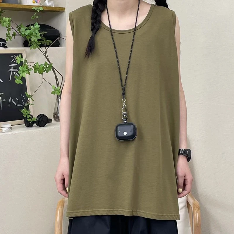 夏季新款纯色休闲宽松背心 56612