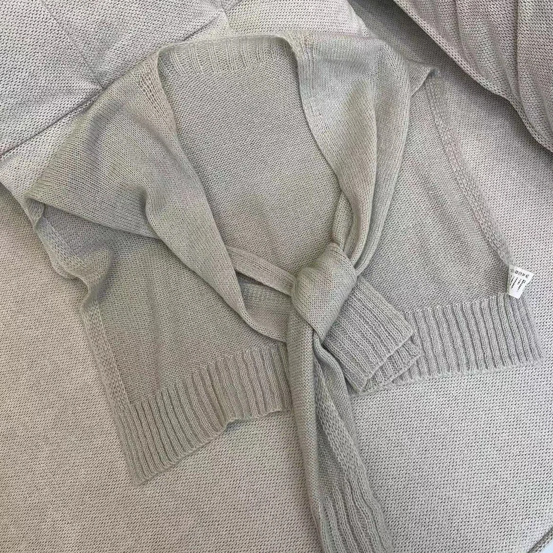 新款复古慵懒风针织纯色百搭披肩12002