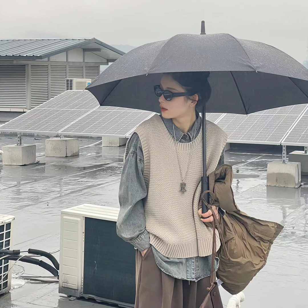 冬季日系时尚针织马甲韩版百搭潮流背心毛衣无袖套头针织衫 L6118