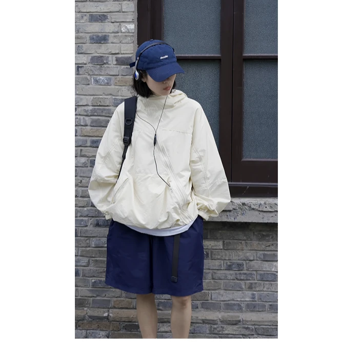 FS01易燃空间防紫外线UPF50+防晒服户外轻薄透气斜拉链宽松外套