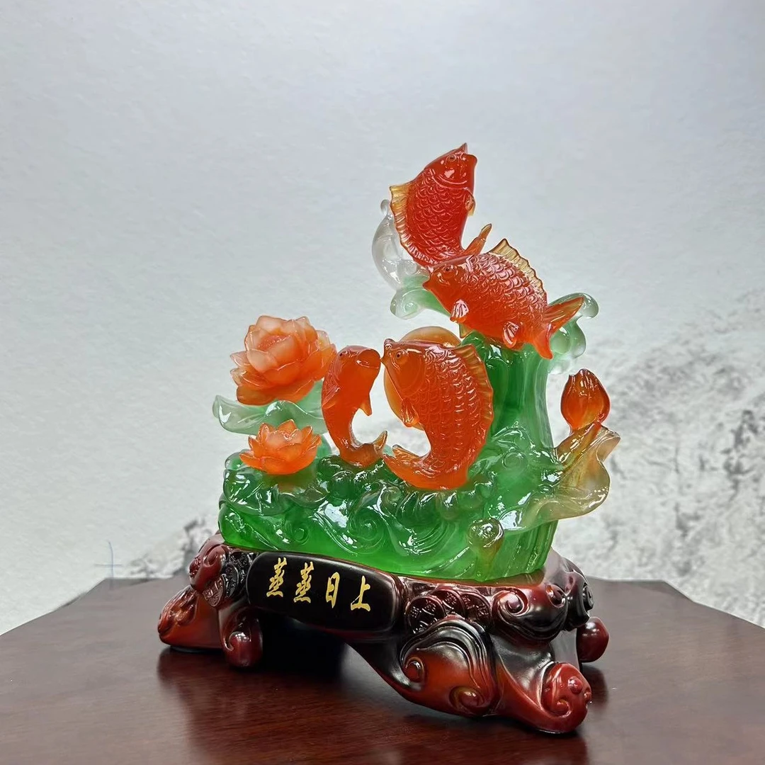 21*25蒸蒸日上锦鲤中式摆件直播间专供