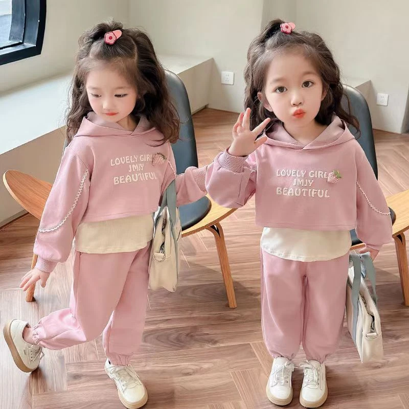 儿童秋装洋气套装女宝宝秋款三件套女童秋季外出服