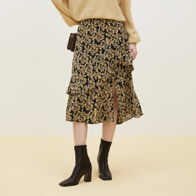 XG/雪歌裙子推荐小众高级感半身裙XI303002B297高腰