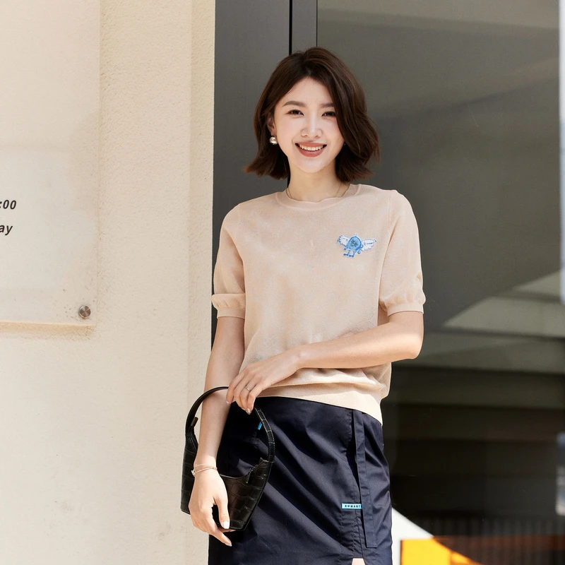 XG雪歌短袖毛针织衫 差平下架