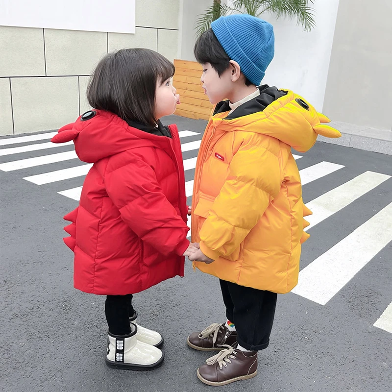 儿童羽绒服中长款1婴儿小宝宝3-5岁男童女童加厚可爱冬季保暖外套