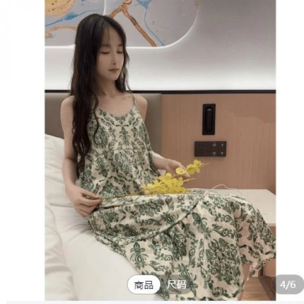 【现货】带胸垫一体夏季爆款吊带睡裙女款性感睡衣女居家可外穿睡衣