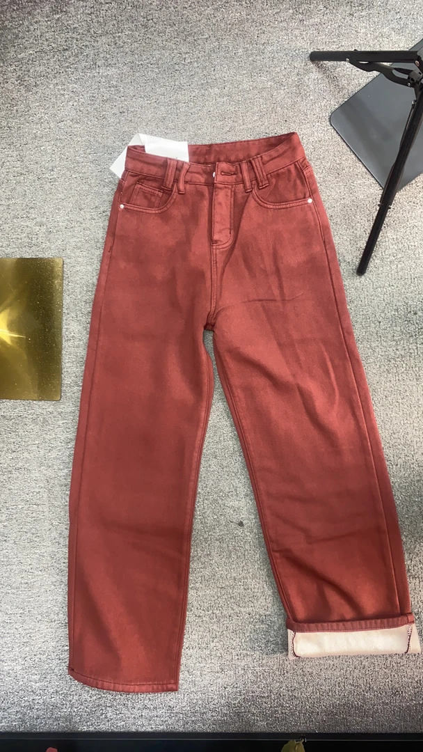 【小皇家】加绒加厚(复合绒)保暖百搭显瘦阔腿牛仔裤