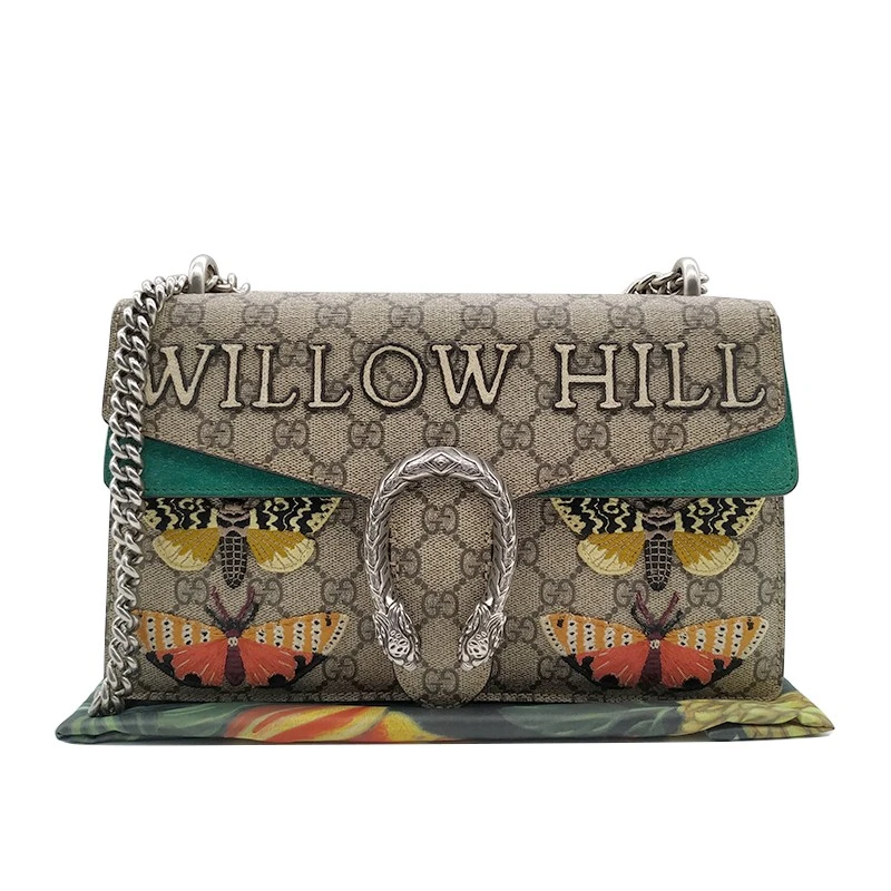 95新 GUCCI/古驰 Dionysus酒神中号蝴蝶刺绣女士时尚单肩斜挎包