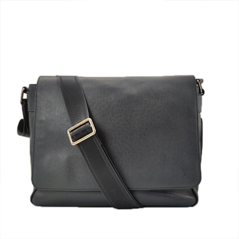 90新 LouisVuitton/路易威登 Roman男士深蓝色全皮单肩斜挎邮差包