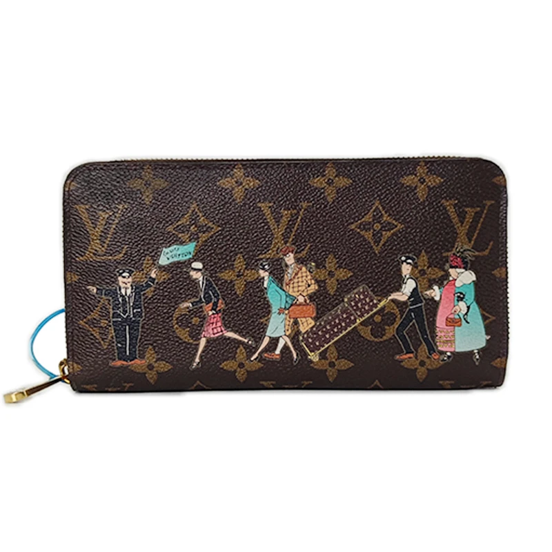 90新 LouisVuitton/路易威登 经典老花时尚棕色长款拉链女钱包