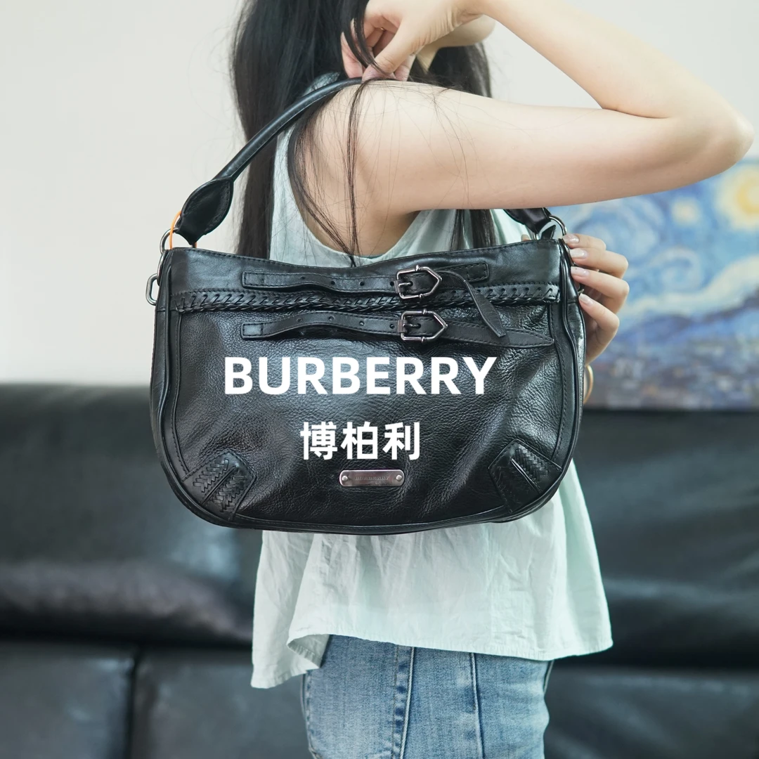 95新 BURBERRY/博柏利 BURBERRY黑色单肩包/FYZZ09514062/4062