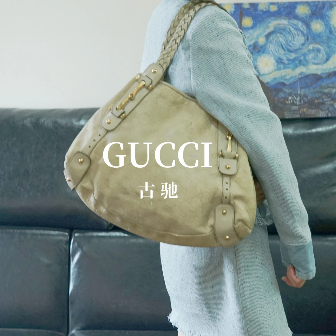 95新 GUCCI/古驰 白色压纹单肩包/SP09626045/6045