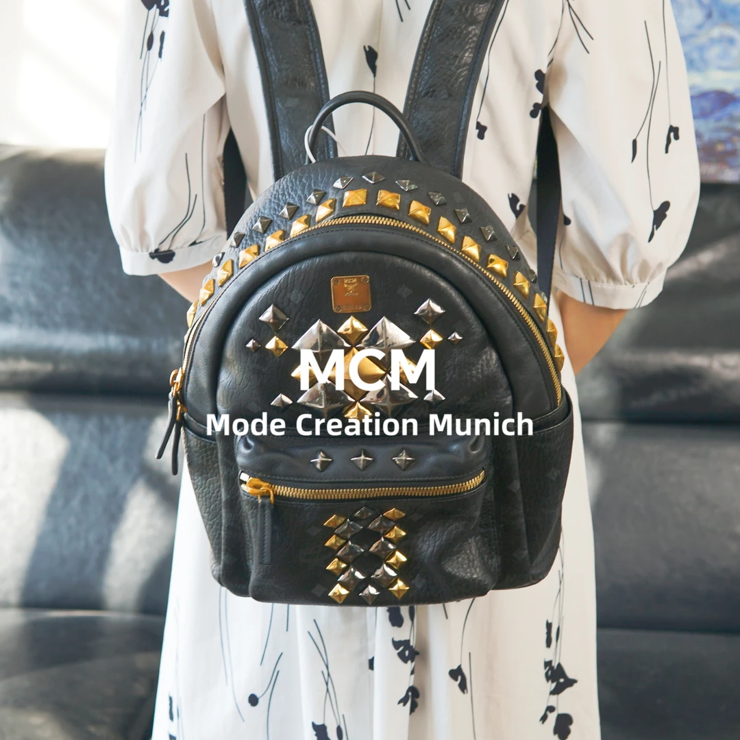 95新 MCM 黑色双肩包/LJ08714530/4530