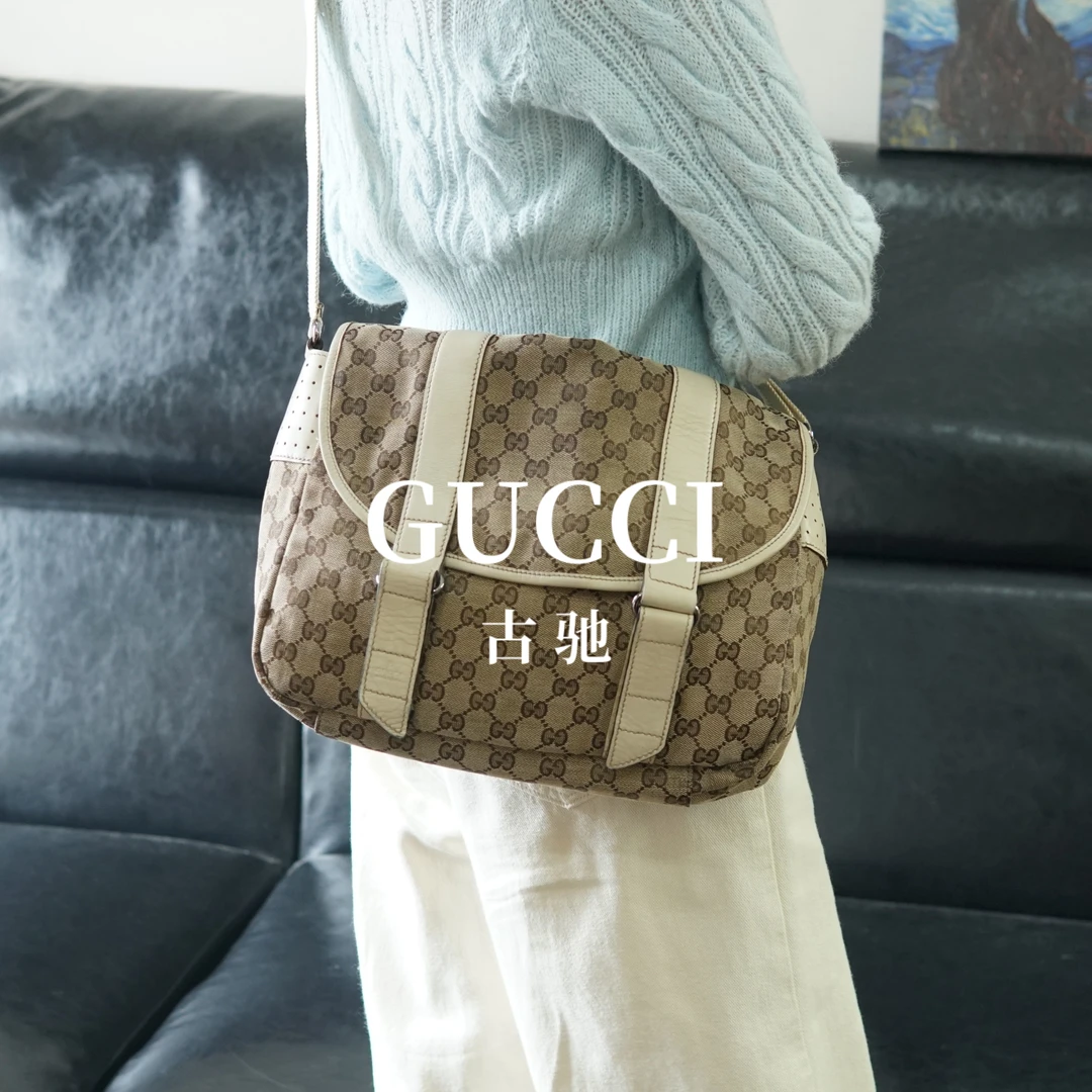 95新 GUCCI/古驰 老花翻盖斜挎包/ZZ09516048/6048