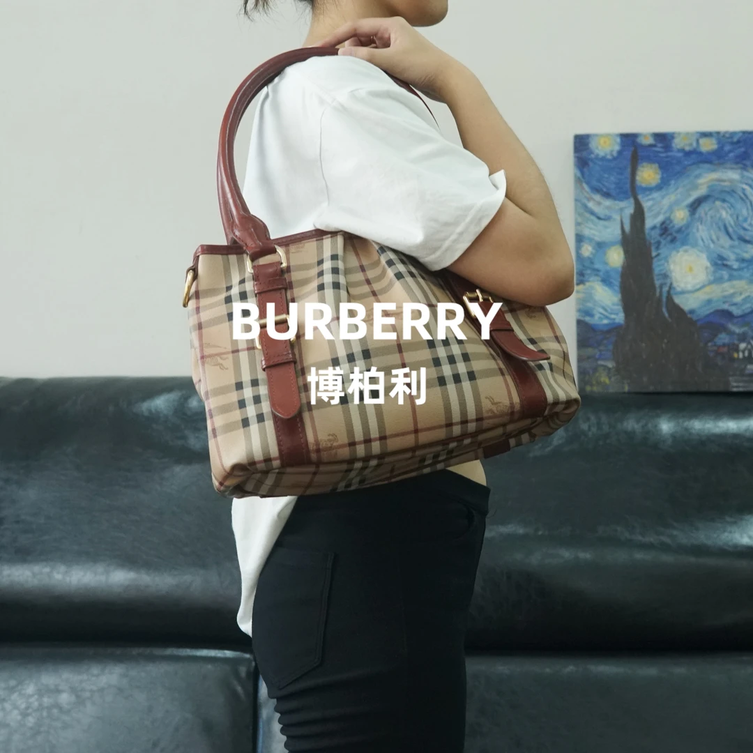 95新 BURBERRY/博柏利 巴宝莉/格纹单肩包/DD10826030/6030