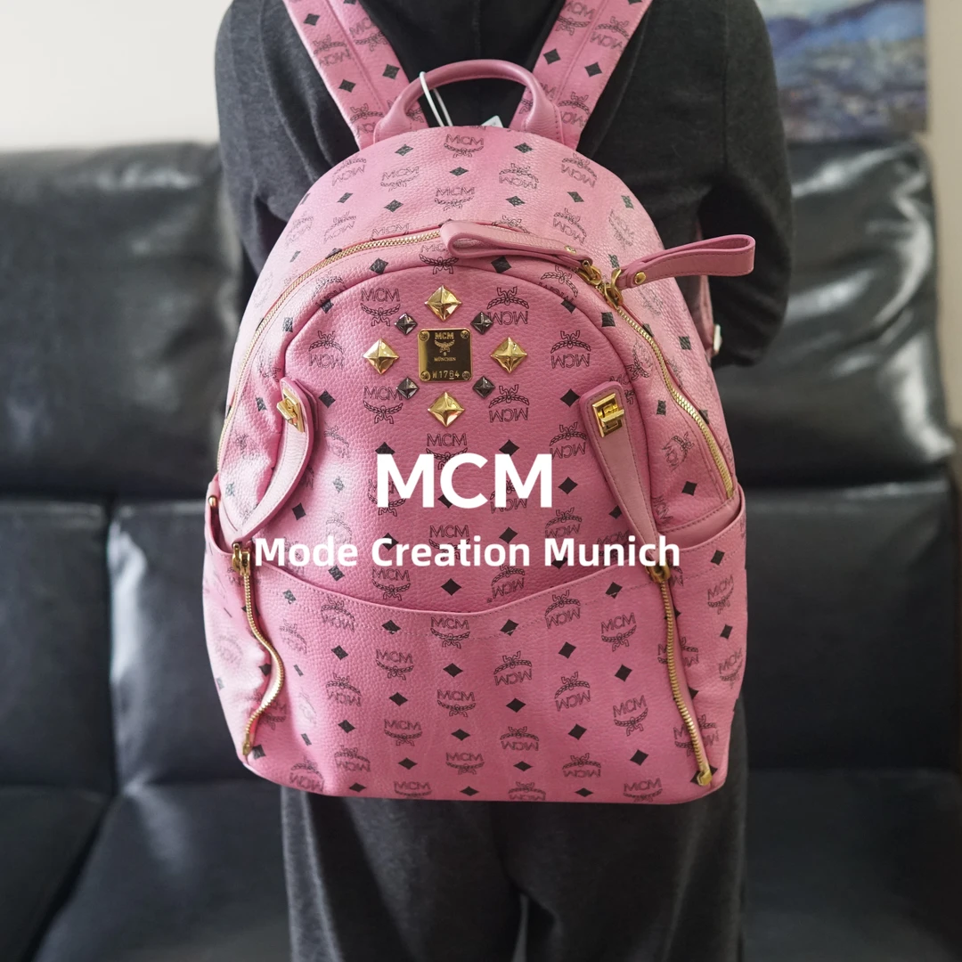 95新 MCM 粉色双肩包/BB09515021/5021