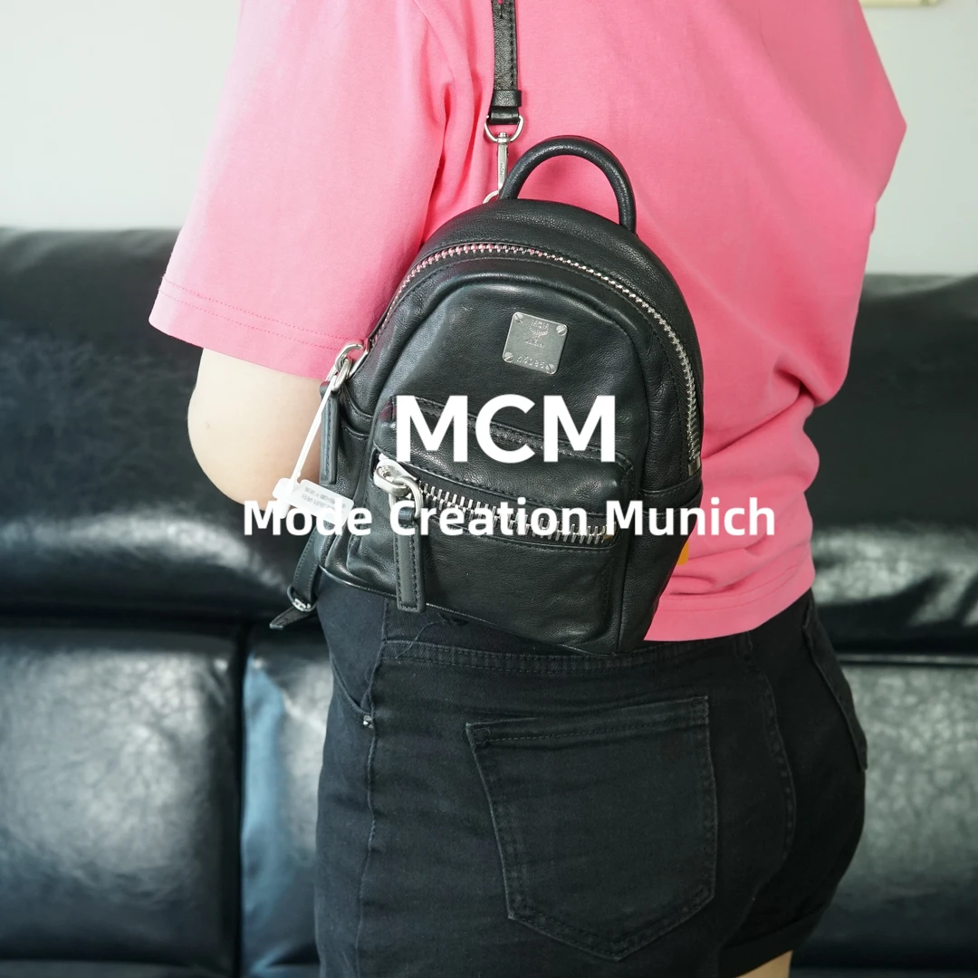 95新 MCM 黑银单肩包/ee07527020/7020