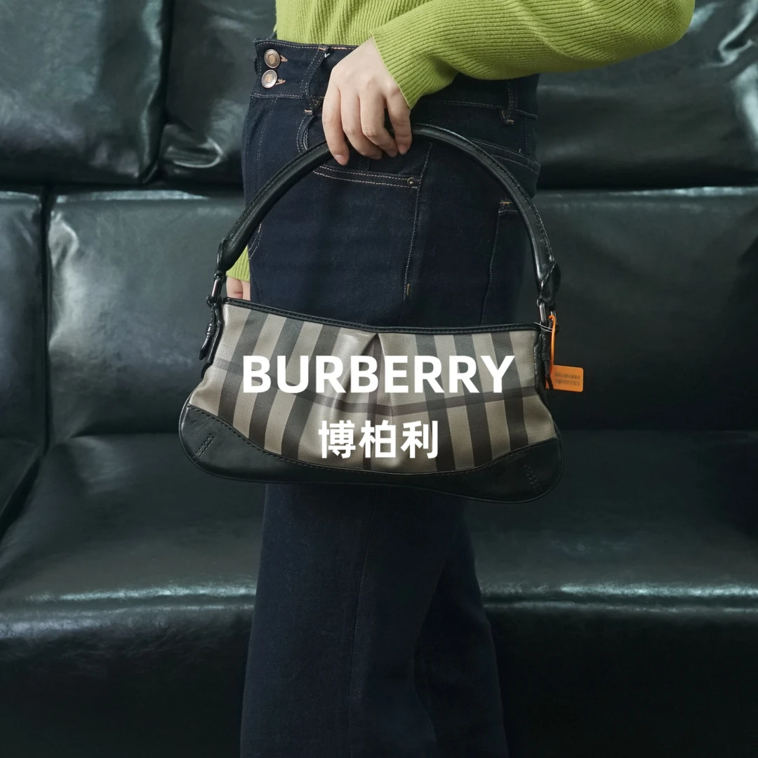 95新 BURBERRY/博柏利 巴宝莉 格纹拼色单肩包/ZT11419013/9013