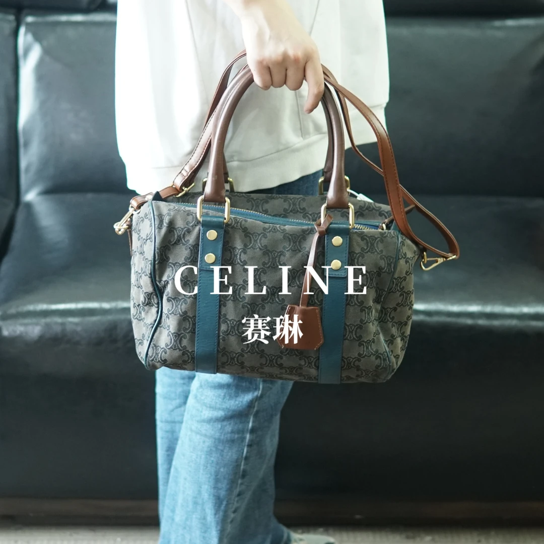 95新 Celine/思琳 老花拼皮波士顿包/FYYD09718037/8037