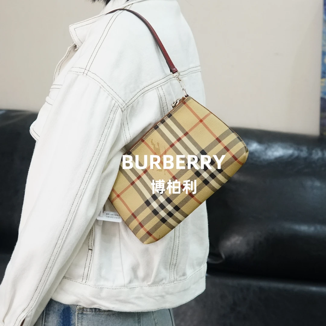 95新 BURBERRY/博柏利 巴宝莉 格纹单肩包/SZ10628025/8025