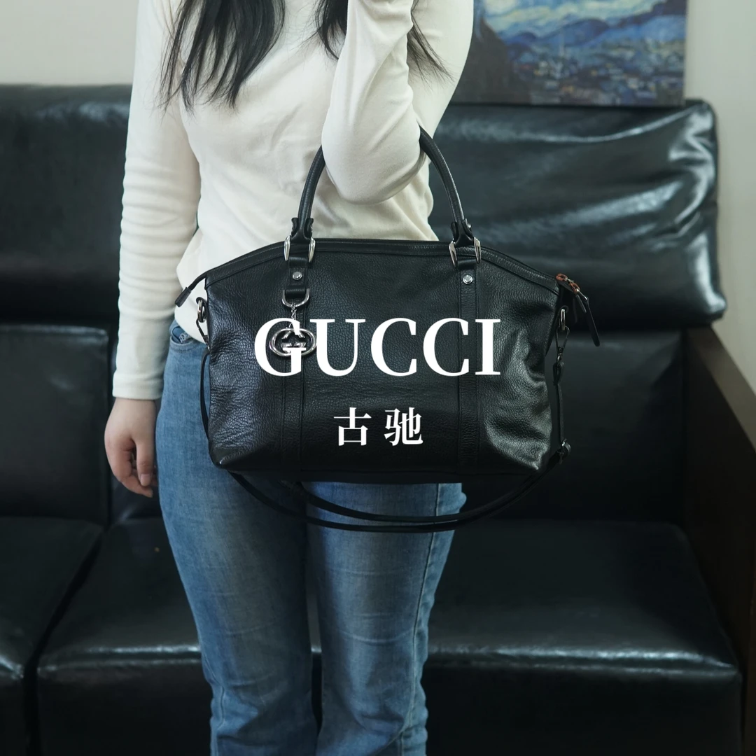 95新 GUCCI/古驰 黑色斜挎包/BB09616006/6006