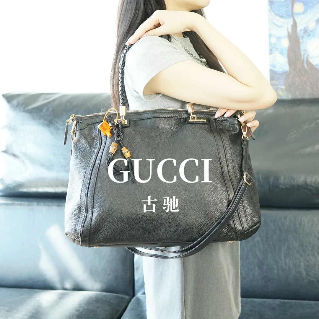 95新 GUCCI/古驰 黑金单肩包/DD07416003/6003