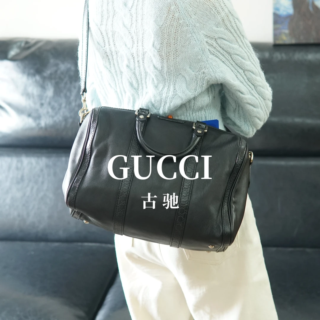 95新 GUCCI/古驰 黑色枕头包/HS09620002/0002