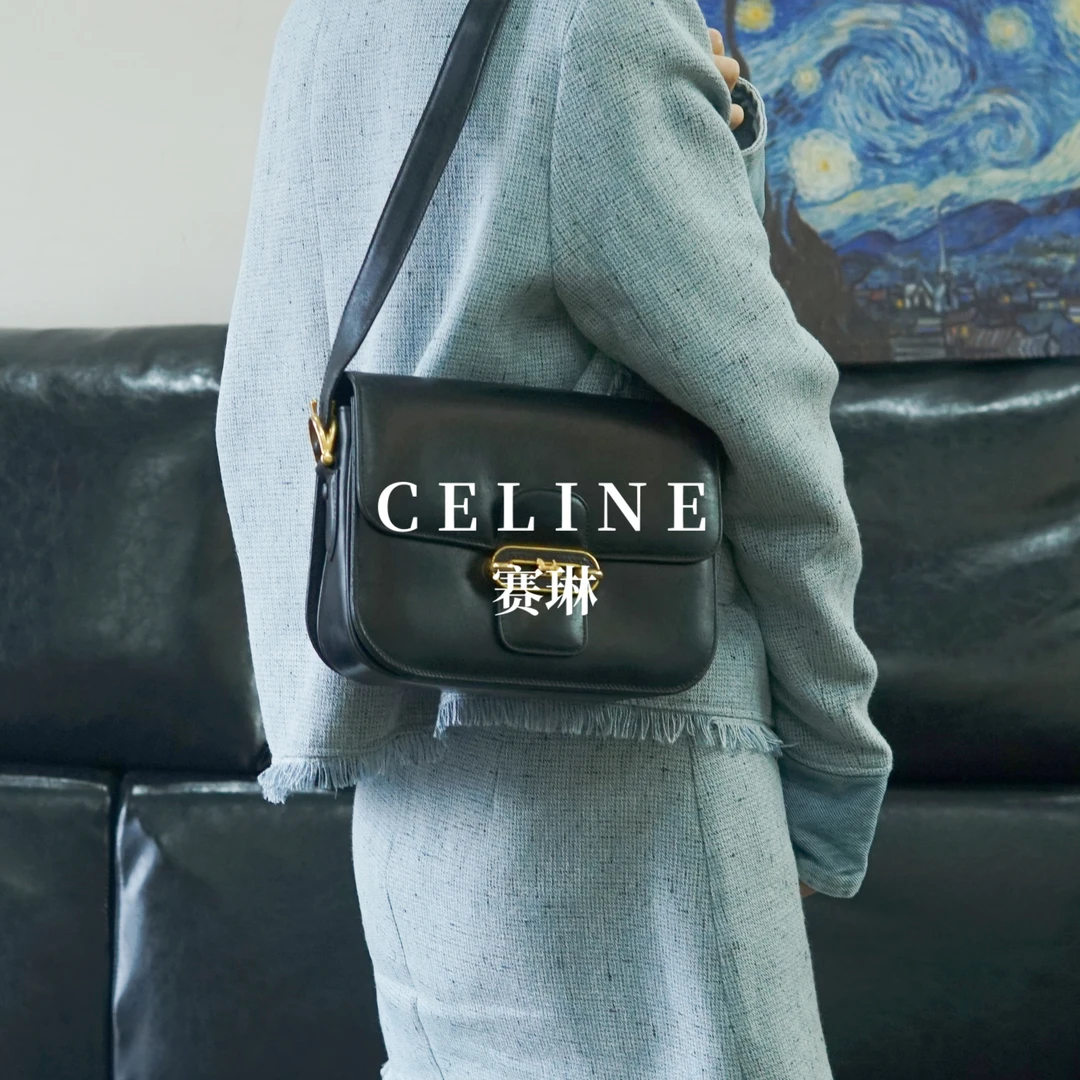 95新 Celine/思琳 黑金单肩包/FYPJ07203263/3263